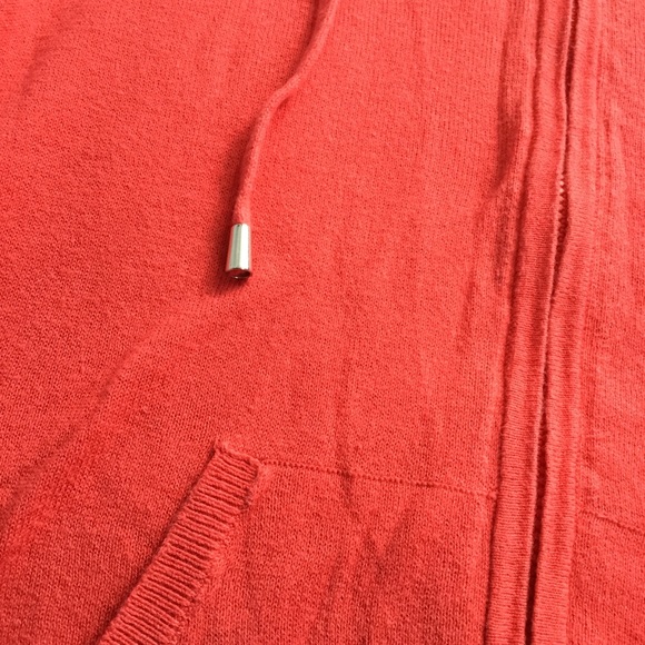 Lightweight Coral Zip Up Hoodie Sweater - Picture 5 of 7